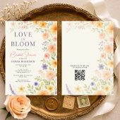 Invitation Love In Bloom Floral QR Code Bridal Shower