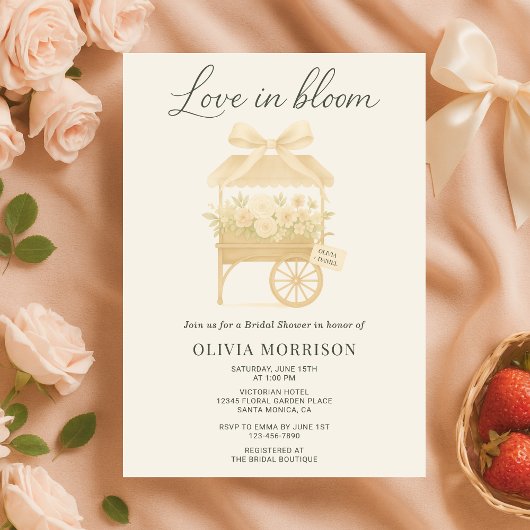 Invitation Love in Bloom Flower Market Bow Bridal Shower