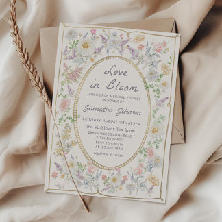 Invitation Love in Bloom Handwritten Floral Bridal Shower