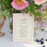 Invitation Love in Bloom Whimsical Handwritten Table 5 Card<br><div class="desc">Celebrate the upcoming nuptials of your favorite bride-to-be in style with our quirky and whimsical table five table card with names! This design features a beautiful soft pink hand-drawn squiggle frame in a fun and playful style with a sage green, accompanied by a casual, sage green handwritten font that perfectly...</div>