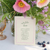 Invitation Love in Bloom Whimsical Handwritten Table One Card