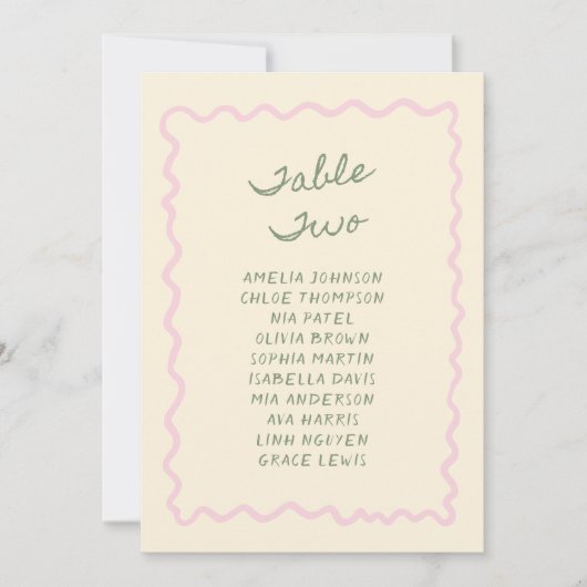 Invitation Love in Bloom Whimsical Handwritten Table Two Card (Devant)