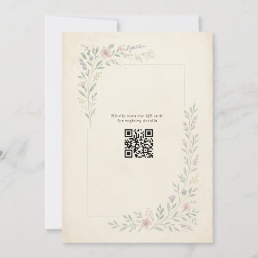 Invitation Love in Bloom Wildflower QR Code Bridal Shower (Dos)