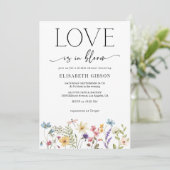 Invitation Love in Bloom Wildflowers Butterfly Bridal Shower (Debout devant)