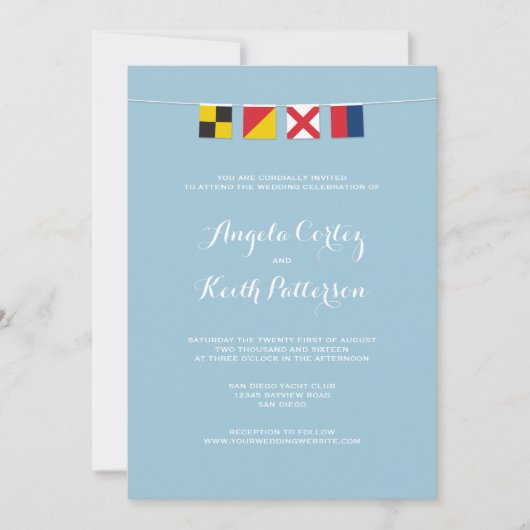 Invitation LOVE in Colorful Nautical Signal Flags (Devant)