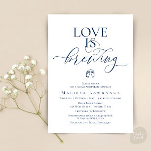 Invitation Love Is Brewing Baby Shower Calligraphie Élégant