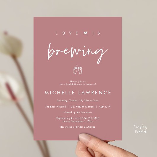 Invitation Love is brewing, Beer Party,  Bridal Shower