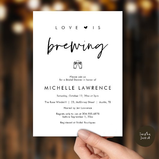 Invitation Love is brewing, Beer Party,  Bridal Shower