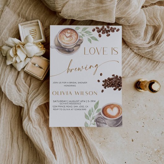 Invitation Love is Brewing Bridal Shower- Coffee Theme Party