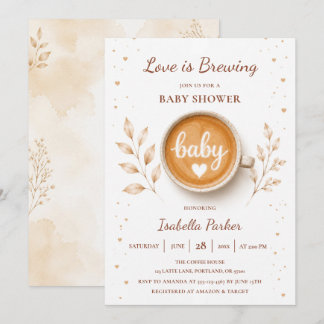 Invitation Love Is Brewing Café Baby Shower