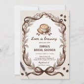 Invitation Love Is Brewing Café Gingham Fête de Mariage (Devant)