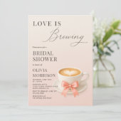 Invitation Love is Brewing Code QR Café Enterrement de Vie de (Debout devant)