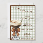 Invitation Love is Brewing Code QR Espresso Enterrement de Vi (Devant)