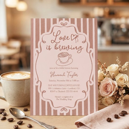 Invitation Love Is Brewing Coffee Bridal Shower