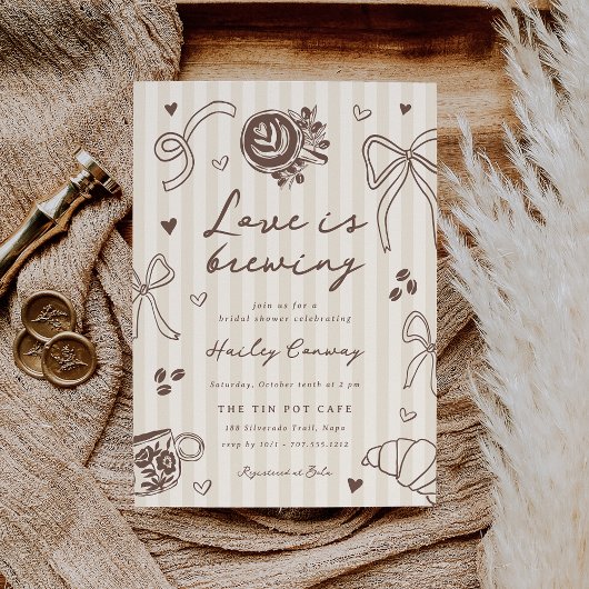 Invitation "Love is Brewing" Coffee Bridal Shower