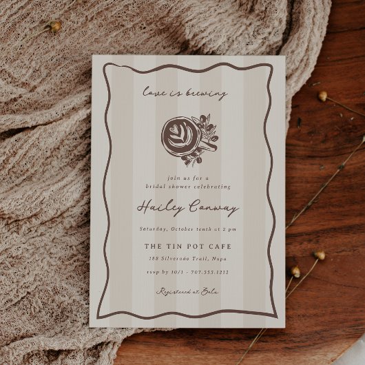 Invitation "Love is Brewing" Coffee Bridal Shower