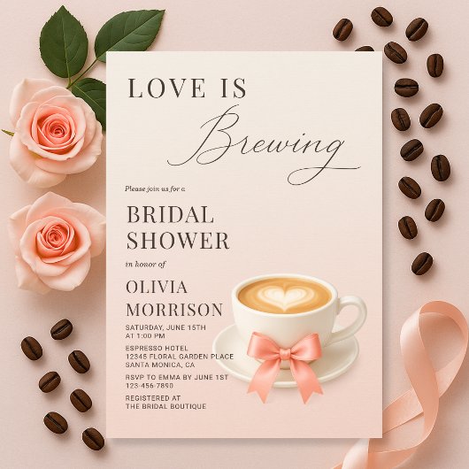 Invitation Love is Brewing Coffee Bridal Shower