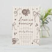 Invitation "Love is Brewing" Coffee Bridal Shower QR Code (Debout devant)