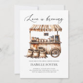 Invitation Love is Brewing Coffee Bridal Shower Rustic (Devant)