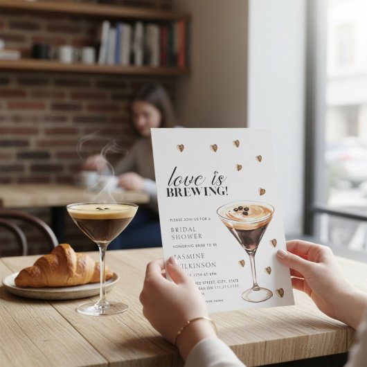 Invitation Love is Brewing Coffee Cocktail Bridal Shower 