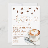 Invitation Love Is Brewing Coffee QR Code Bridal Shower (Devant)