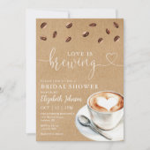 Invitation Love Is Brewing Coffee QR Code Enterrement de Vie (Devant)