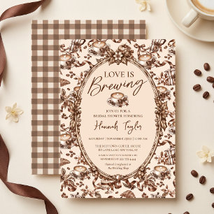 Invitation Love Is Brewing Coquette Coffee Enterrement de mar