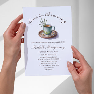 Invitation Love Is Brewing Cozy Breakfast Tea Bridal Shower