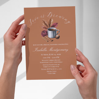 Invitation Love Is Brewing Cozy Rustic Coffee Bridal Shower