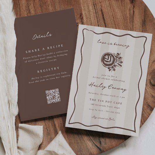Invitation Love is Brewing Double Sided Coffee Bridal Shower