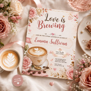 Invitation Love Is Brewing Enterrement de Vie de Jeune Fille