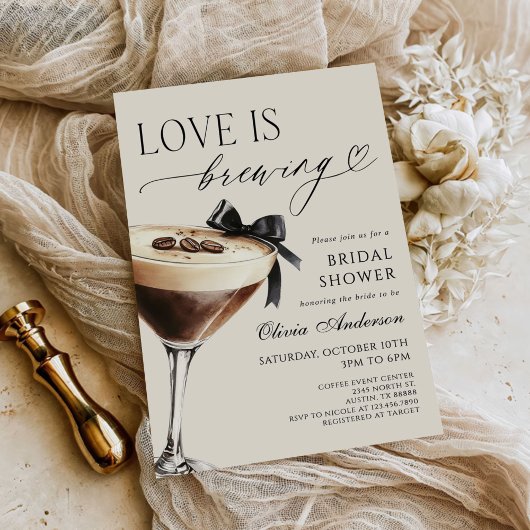 Invitation Love is Brewing Espresso Martini Bridal Shower