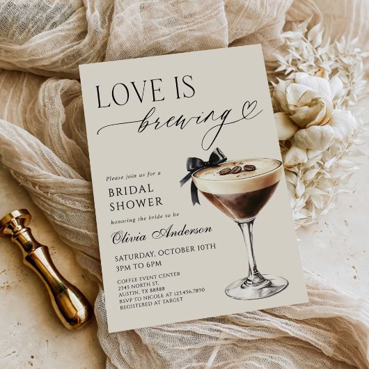 Invitation Love is Brewing Espresso Martini Bridal Shower