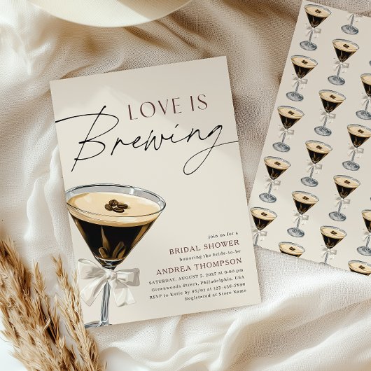 Invitation Love is Brewing Espresso Martini Bridal Shower