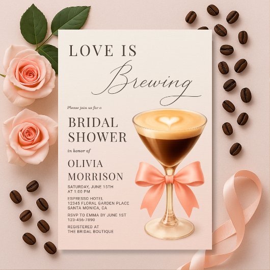 Invitation Love is Brewing Espresso Martini Bridal Shower