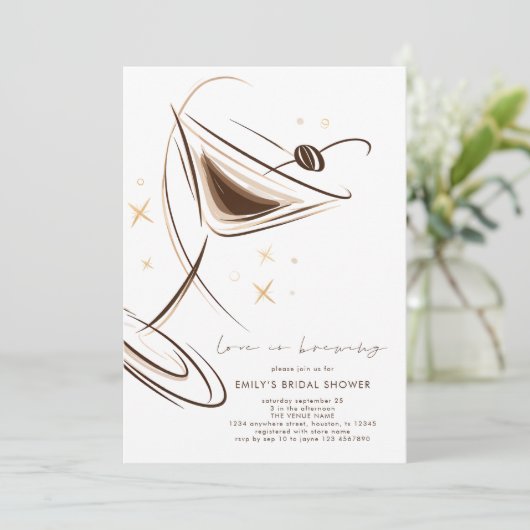 Invitation Love is Brewing Espresso Martini Bridal Shower (Debout devant)