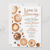 Invitation Love Is Brewing Fête de Mariage Café d'Automne (Devant)