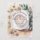 Invitation Love Is Brewing Floral Espresso Bridal Shower (Devant)
