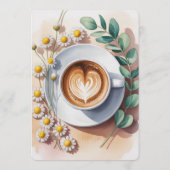 Invitation Love Is Brewing Floral Espresso Bridal Shower (Dos)