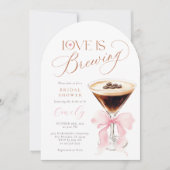 Invitation Love is Brewing Pink Bow Bridal Shower  (Devant)
