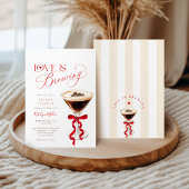 Invitation Love is Brewing Red Bow Bridal Shower