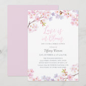 Invitation Love is in Bloom Cherry Blossom Bridal Shower (Devant / Derrière)