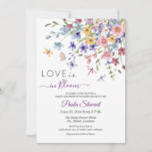 Invitation Love is in Bloom Code QR Baby Shower (Devant)