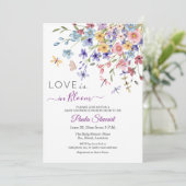 Invitation Love is in Bloom Code QR Baby Shower (Debout devant)