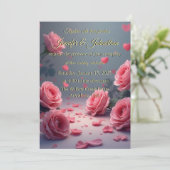 Invitation Love is in Bloom Pink Roses Romantic Wedding (Debout devant)