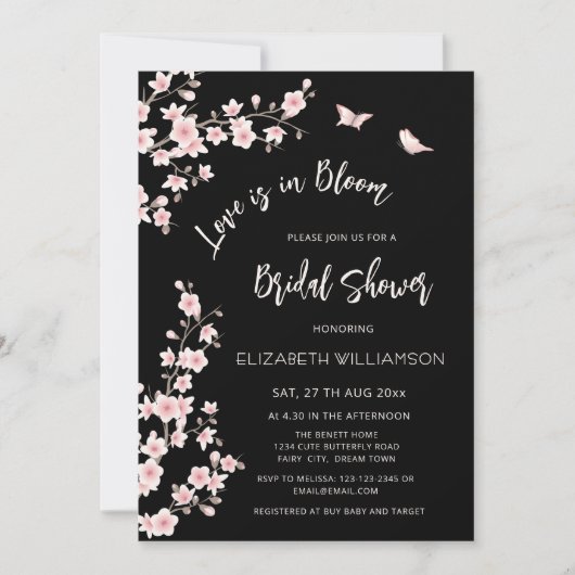 Invitation Love Is In Bloom | Registre de Code QR pour Enterr (Devant)
