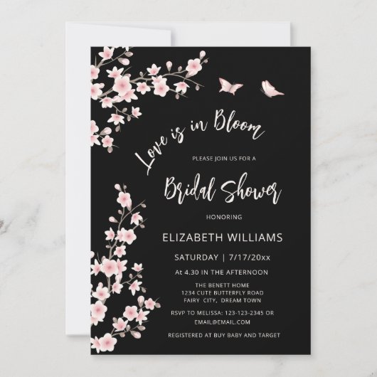Invitation Love Is In Bloom | Registre de Code QR pour Enterr (Devant)