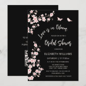 Invitation Love Is In Bloom | Registre de Code QR pour Enterr (Devant / Derrière)