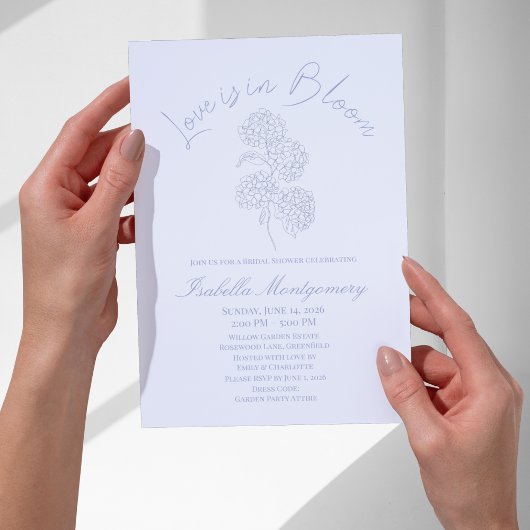 Invitation Love Is in Bloom Soft Line Art Hydrangea