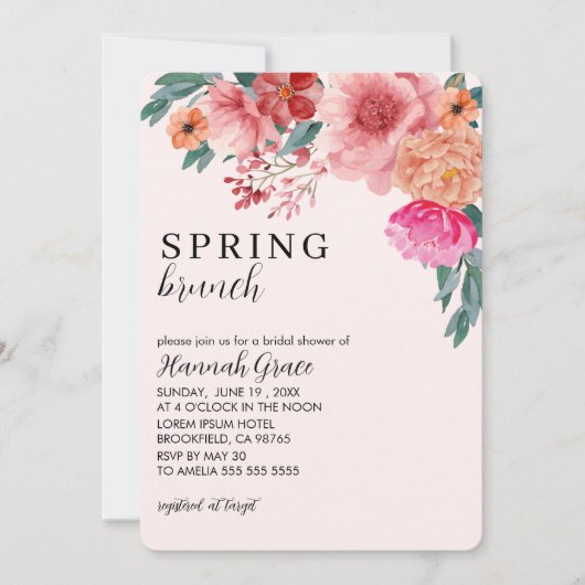 Invitation Love is in bloom spring floral Bridal Shower (Devant)